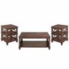 * Alaterre Stockbridge 3Pc Wood Living Room Set With 45In Coffee Table & Two 2 -Shelf End Tables Home Coffee Tables