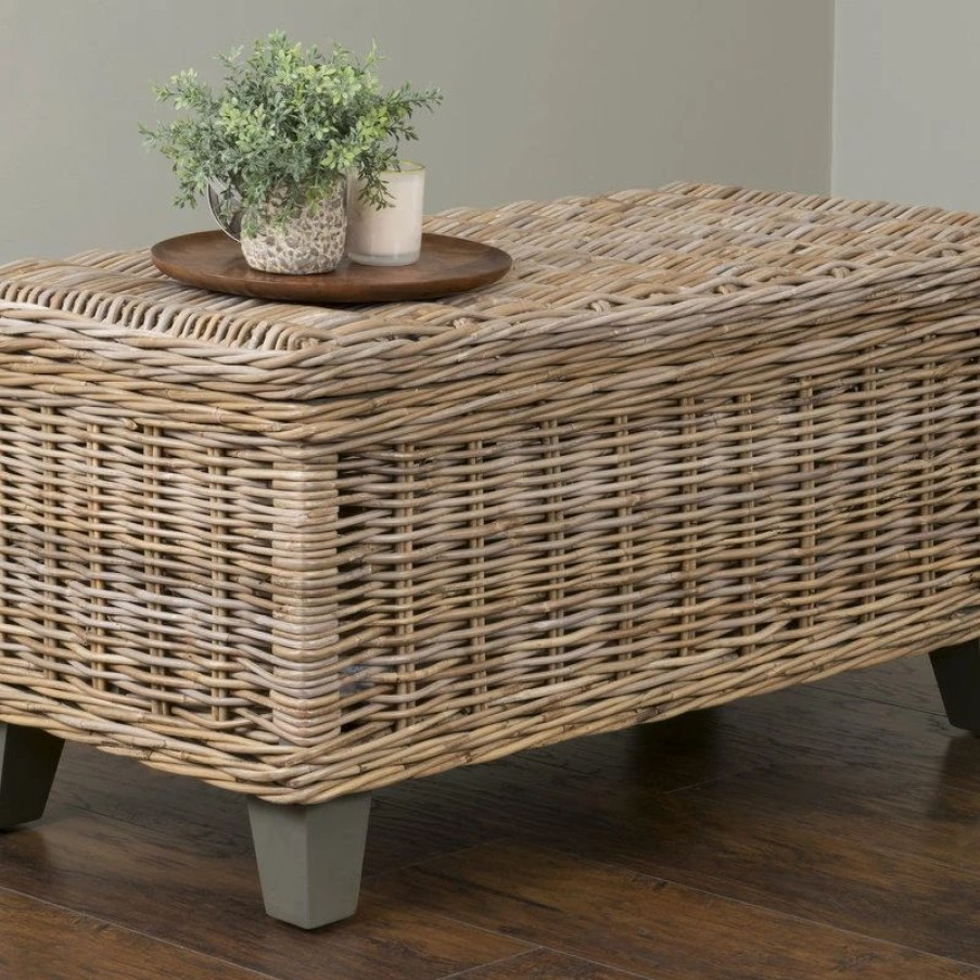 * East At Main'S Hayward Brown Rectangular Rattan Coffee Table Coffee Tables