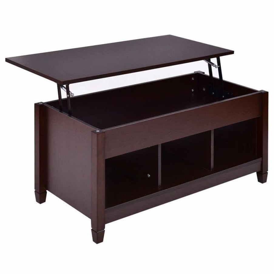 * Costway Lift Top Coffee Table W/ Hidden Compartment And Storage Shelves Coffee Tables