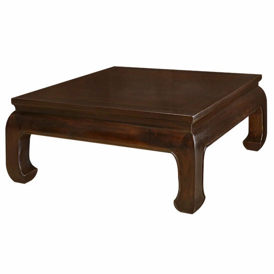 * Dark Espresso Elmwood Ming Square Asian Coffee Table Coffee Tables