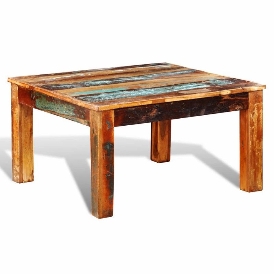 * Vidaxl Coffee Table Square Reclaimed Vintage Furniture Modern Living Room Coffee Tables