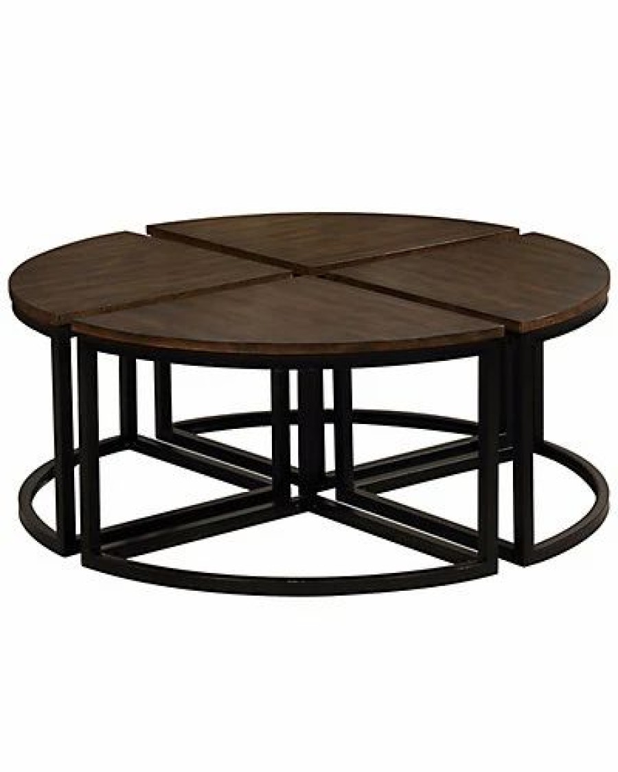 * Alaterre Arcadia Acacia Wood 42In Round Coffee Table With Nesting Tables Home Coffee Tables