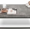 * Temahome Petra 47X30 Coffee Table, Concrete Look Top / Black Legs Coffee Tables