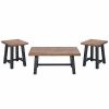 * Alaterre Adam 3Pc Solid Wood Living Room Set With 42In Coffee Table & Two Side Tables Home Coffee Tables