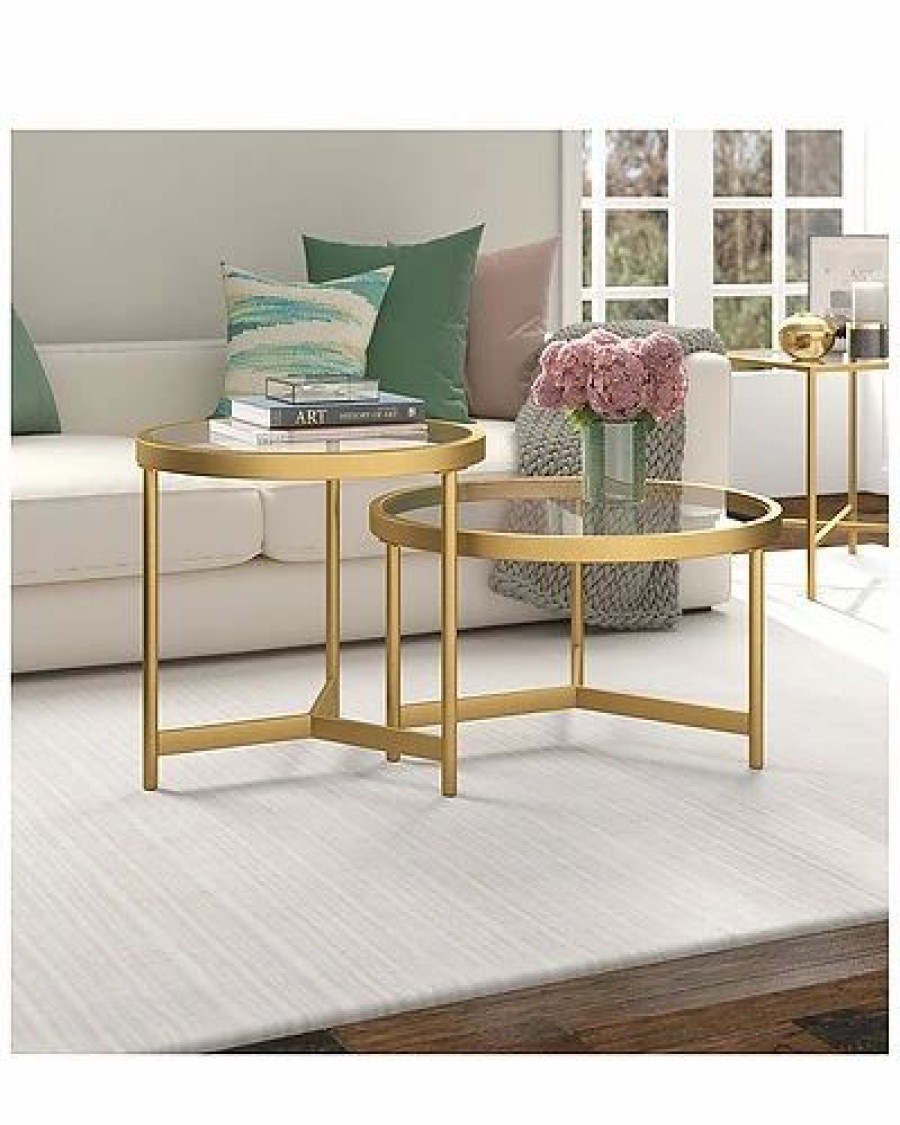 * Quentin Brass Two-Piece Coffee Table Set Home Coffee Tables