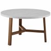 * 30In Modern Round Wood Coffee Table Home Coffee Tables