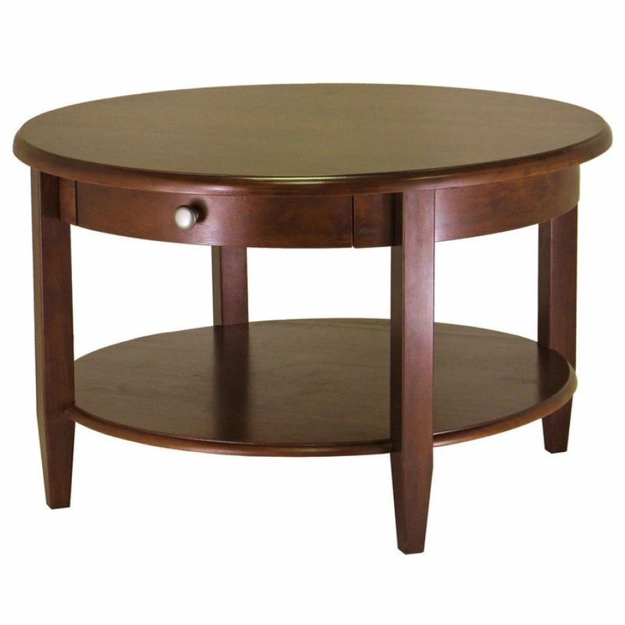 * Winsome Wood Transitional Antique Walnut Composite Wood Coffee Table 94231 Coffee Tables