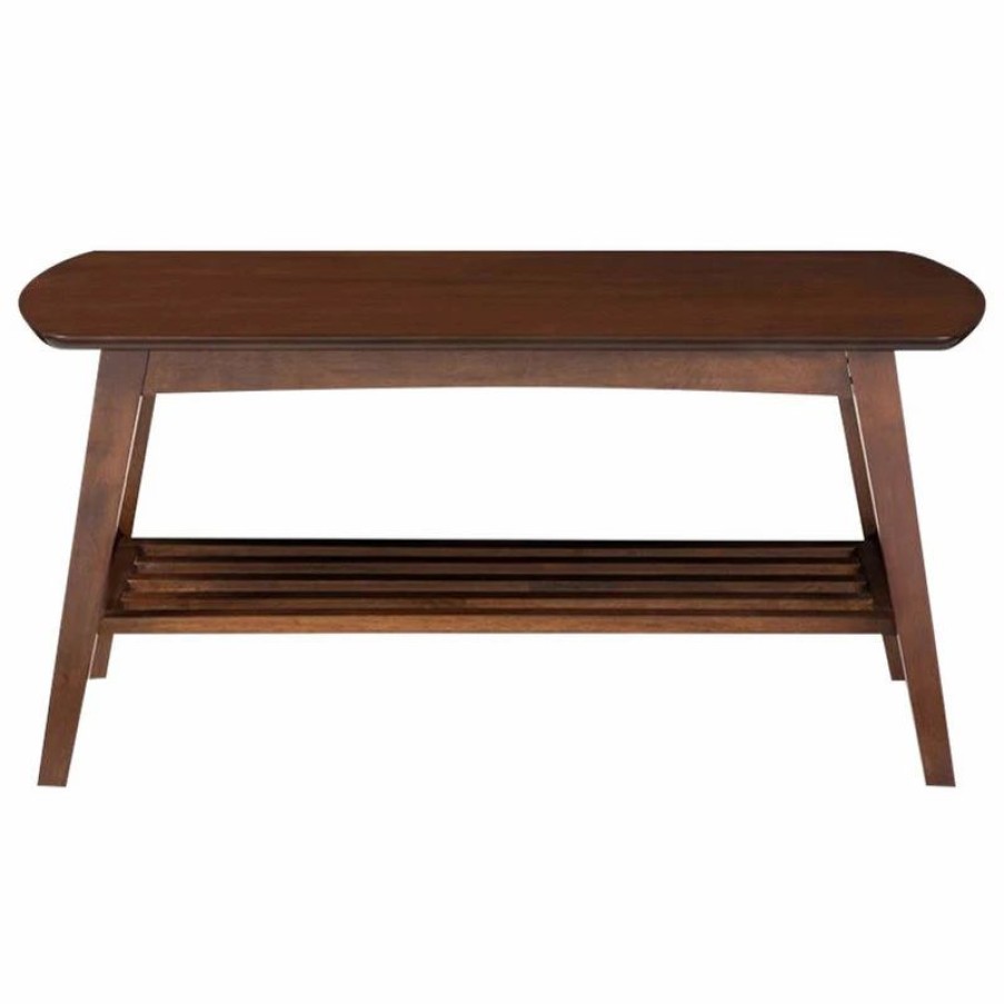 * Baxton Studio Sacramento Coffee Table, Walnut Dark Brown Coffee Tables