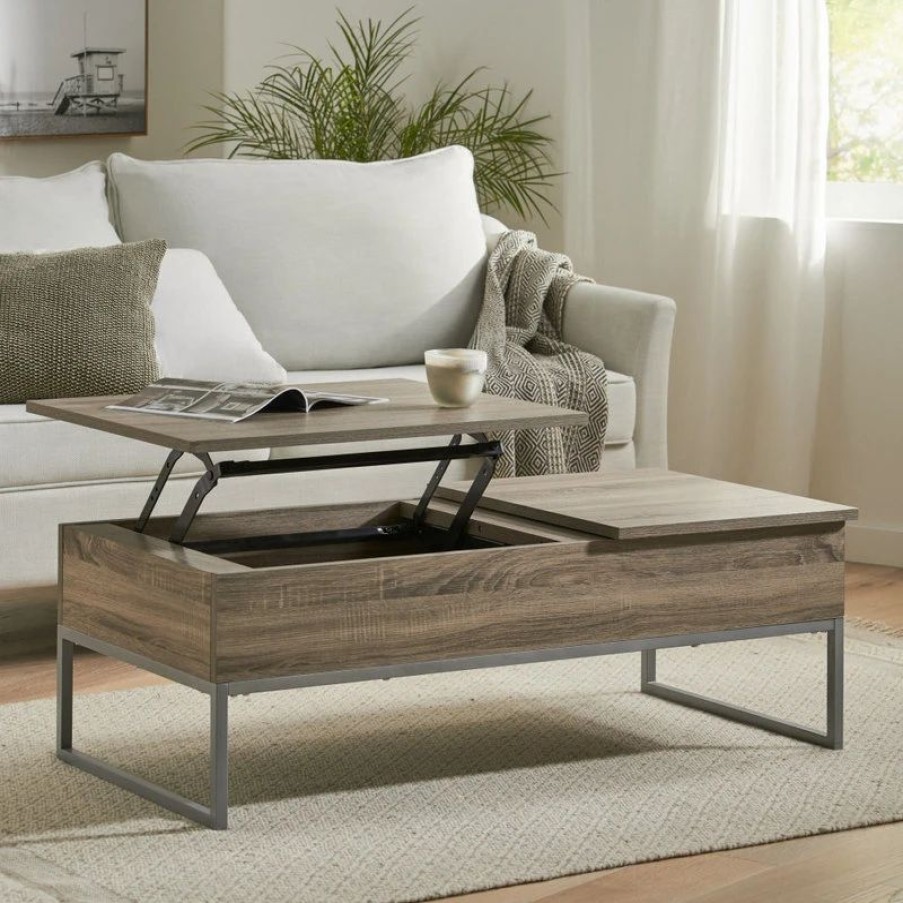 * Gdf Studio Ditmar Natural Brown Lift Top Storage Coffee Table Coffee Tables