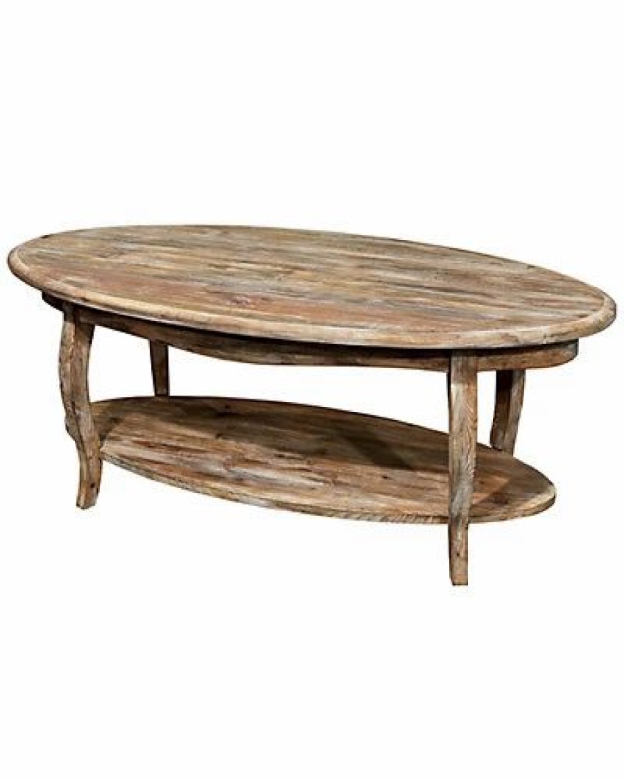 * Alaterre Rustic Reclaimed Oval Coffee Table Home Coffee Tables