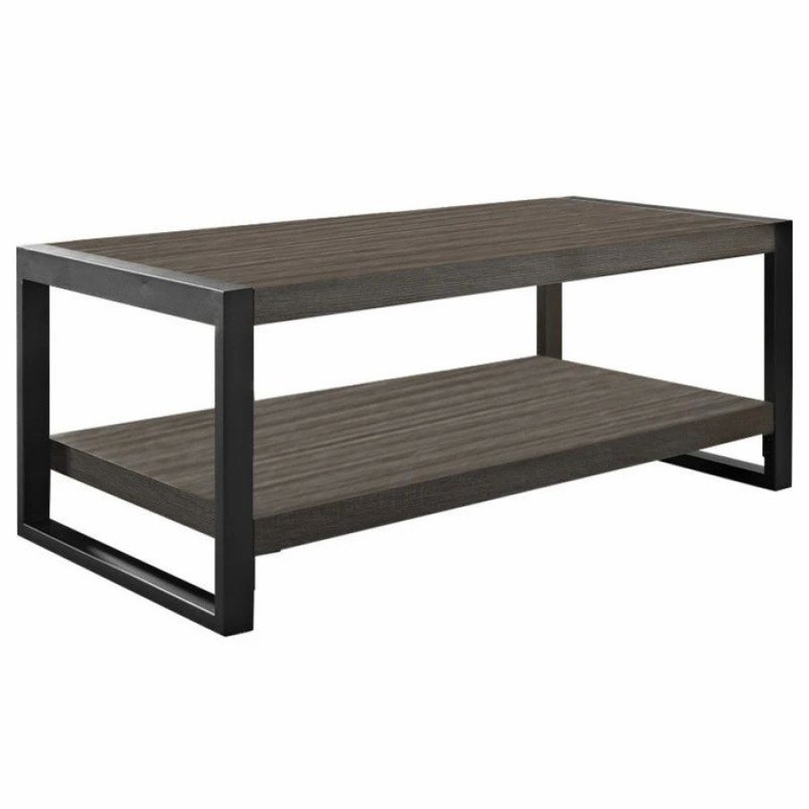 * Walker Edison Angelo:Home 48 Industrial Coffee Table Charcoal Coffee Tables