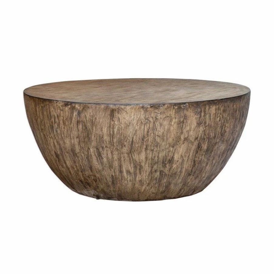 * Uttermost 25433 Lark Round Wood Coffee Table Coffee Tables