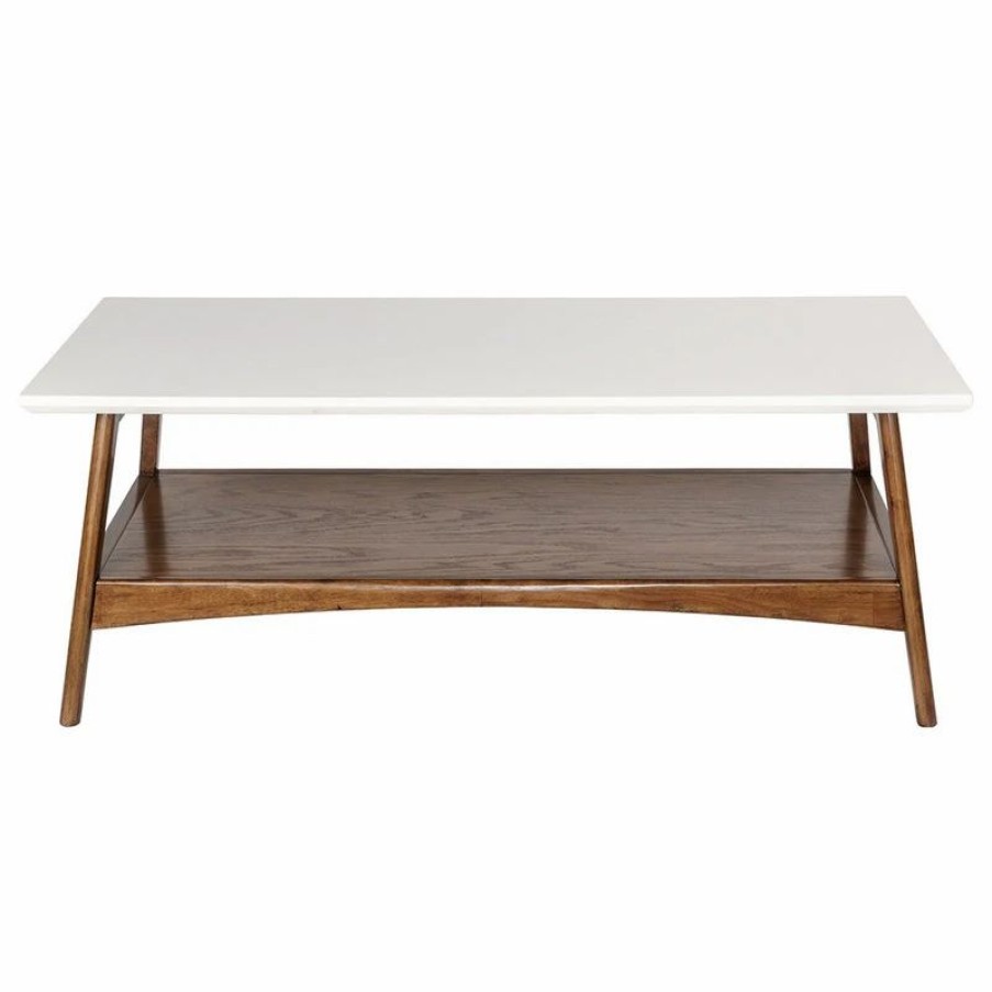 * Madison Park Parker Mid-Century Modern Natural Wood Accent Table, Pecan, Coffee Table Coffee Tables